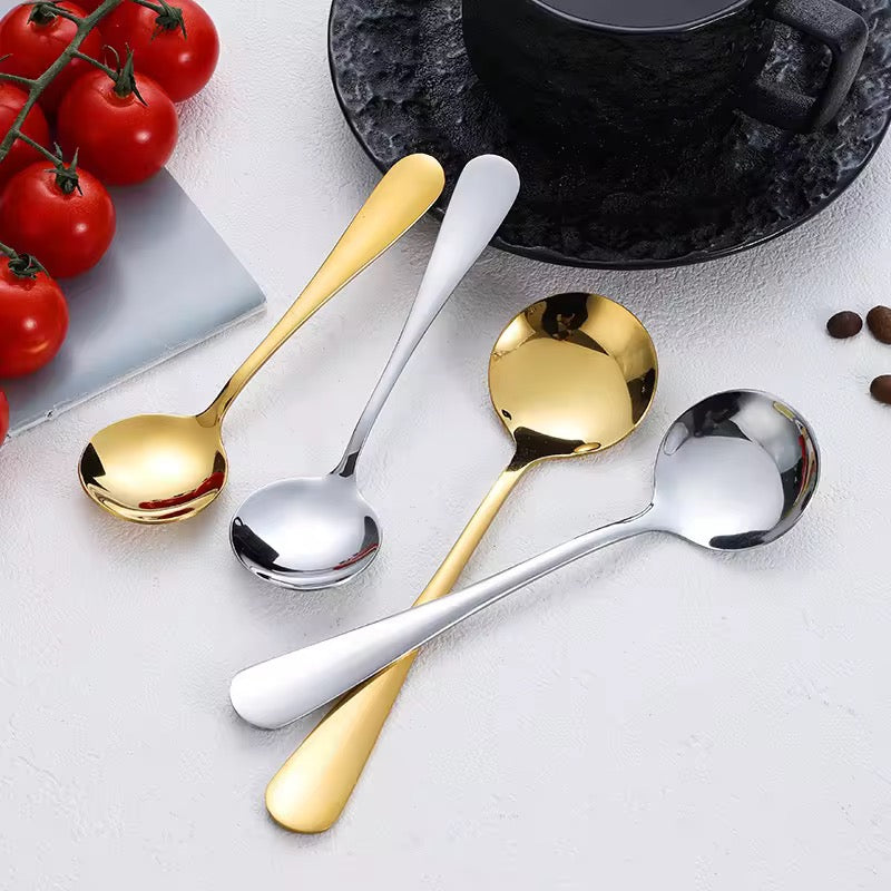 Soup Spoons - Silver & Gold - Set of 4